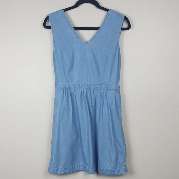 Levi's Chambray Dress Mini Flare Denim NWT Coastal Cowgirl Casual Blue Small - Picture 3 of 15